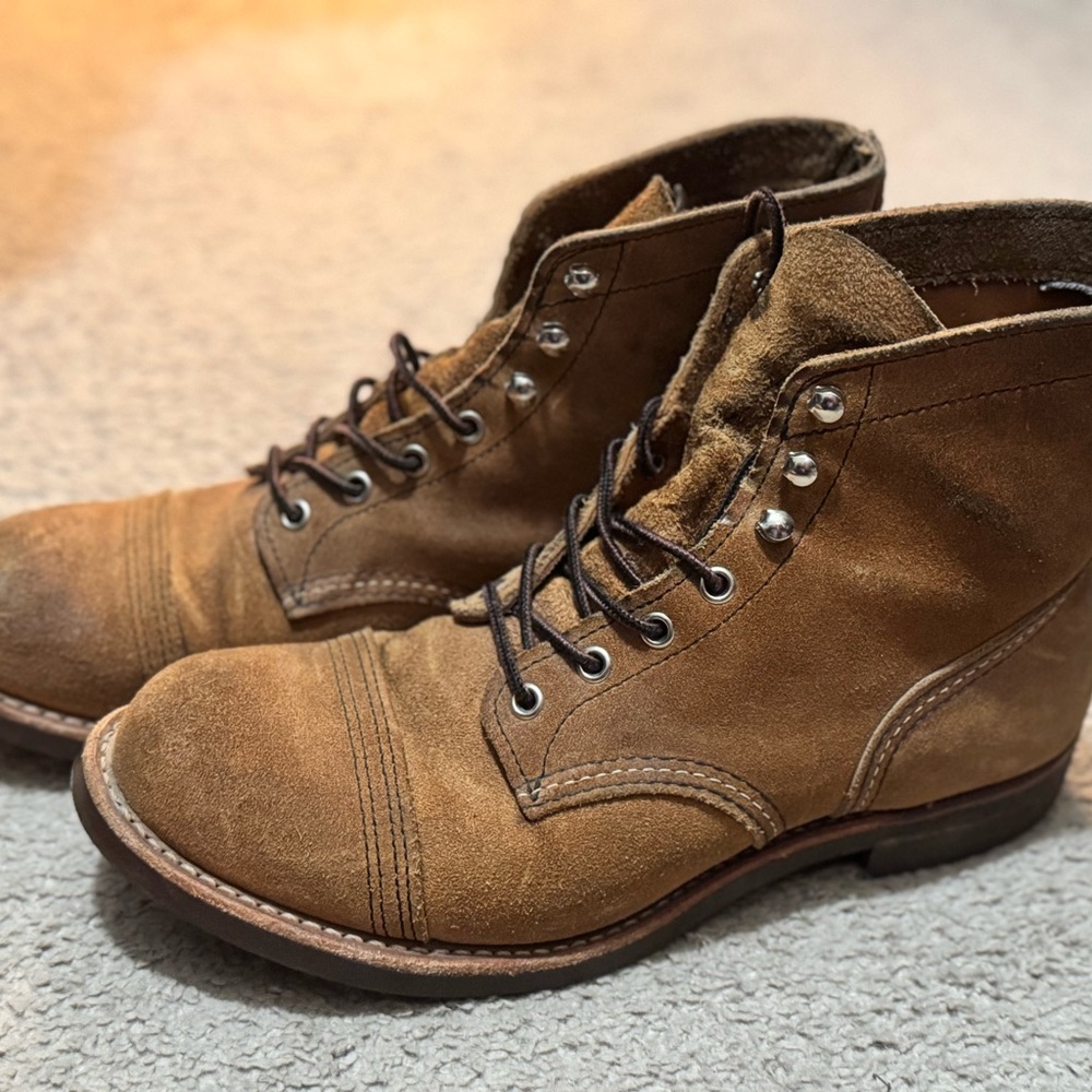 Red Wing Shoes Tan Leather Boots 8083 Hawthorne Muleskinner